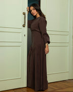 Waist Dress in Dark-Brown