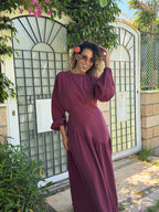 Waist Dress in Maroon