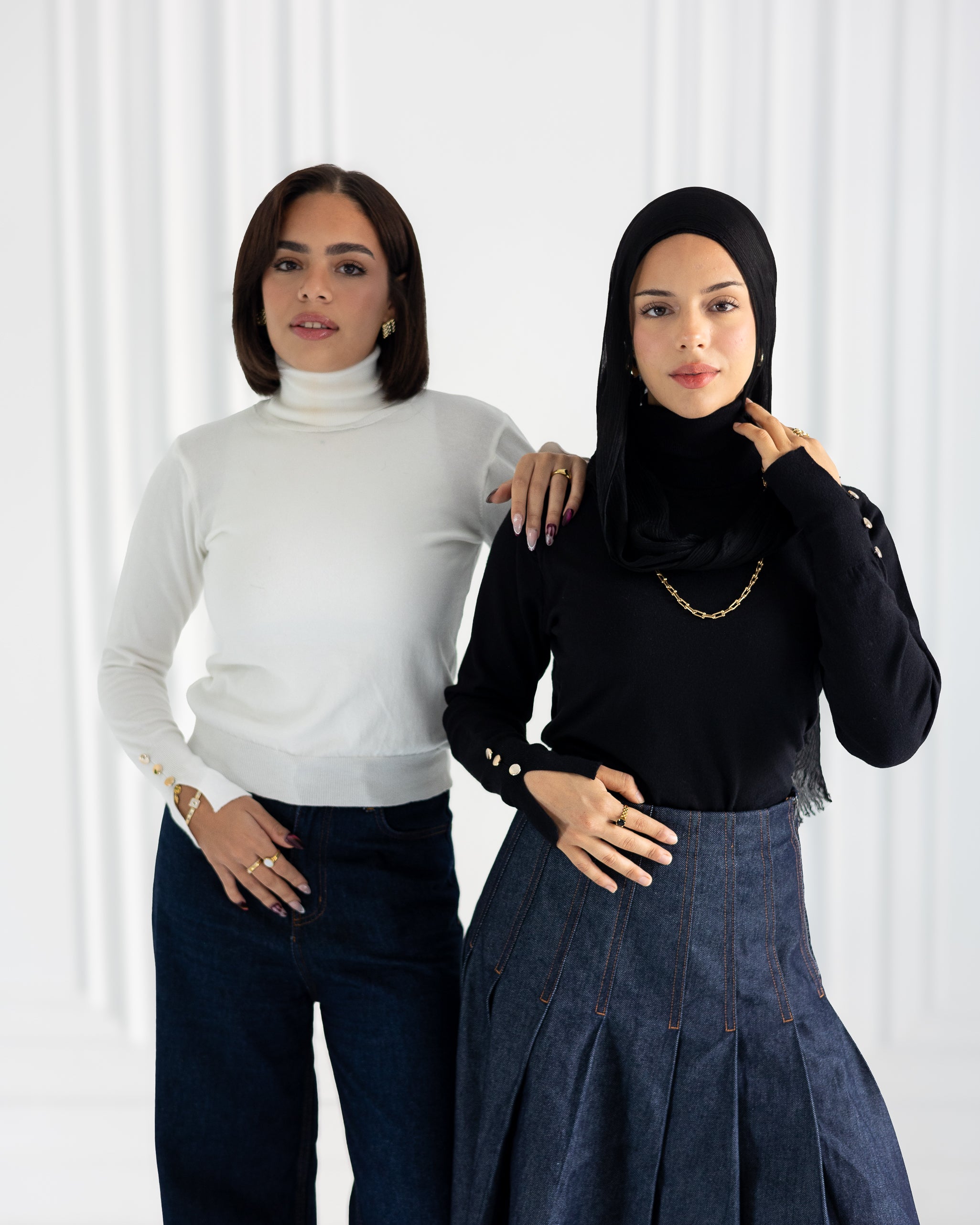 Everyday High-Neck Pullover in Black