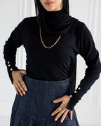 Everyday High-Neck Pullover in Black