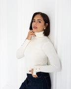 Everyday High-Neck Pullover in Off-White