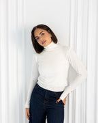 Everyday High-Neck Pullover in Off-White