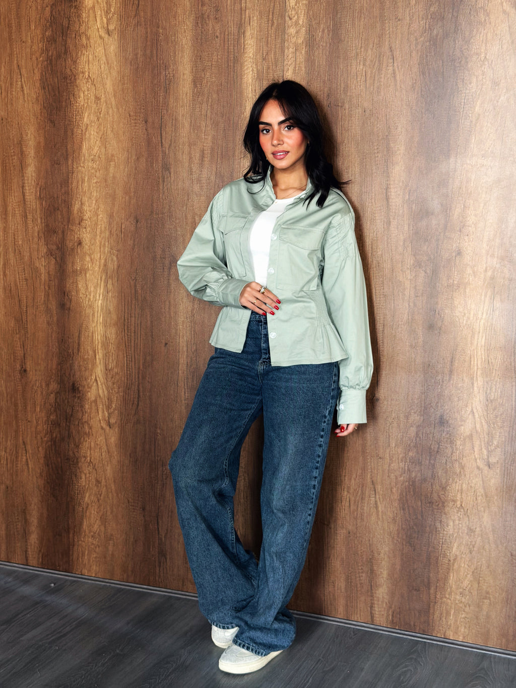 Pocket Shirt in Mint Green