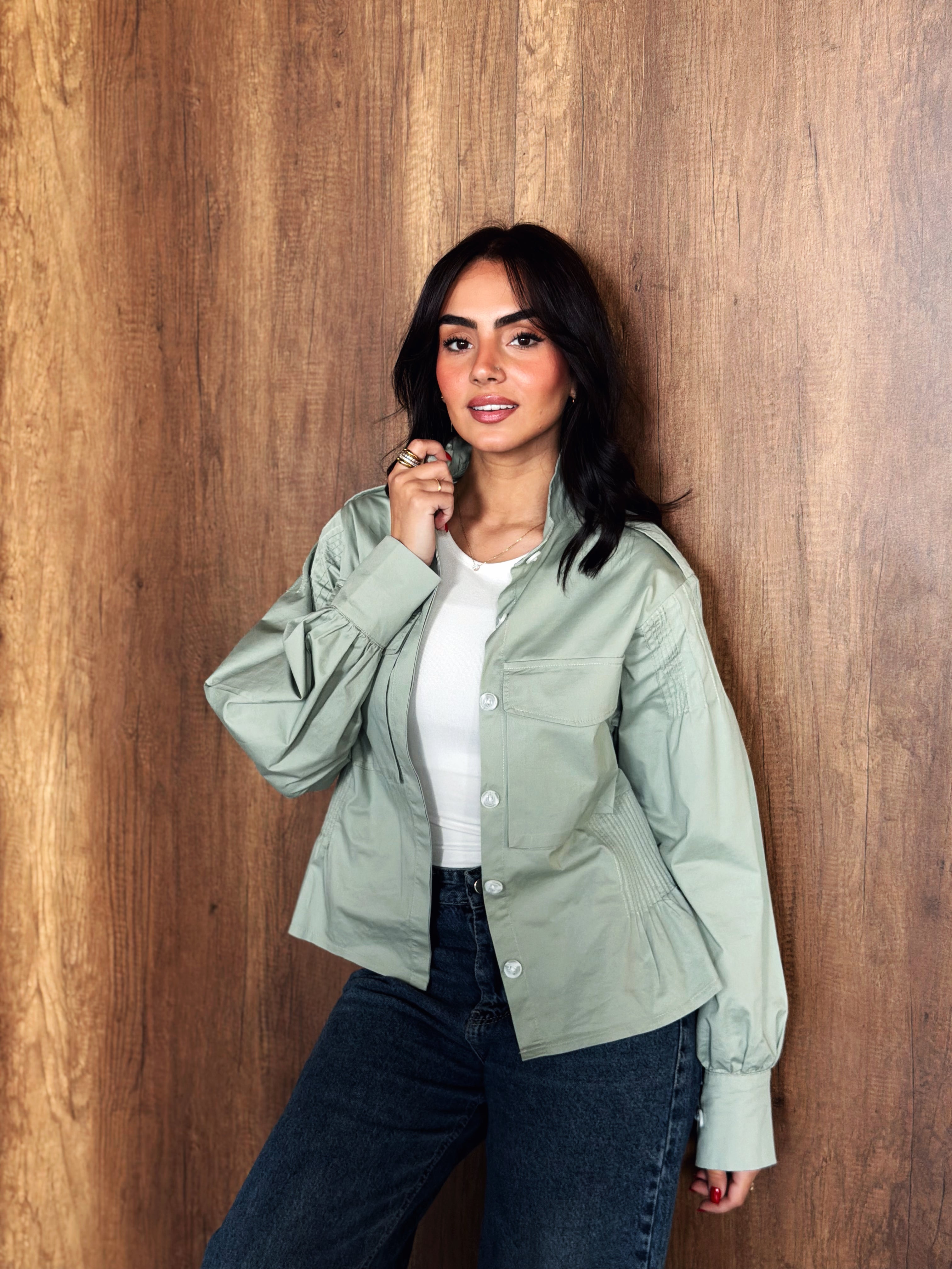 Pocket Shirt in Mint Green