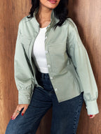 Pocket Shirt in Mint Green