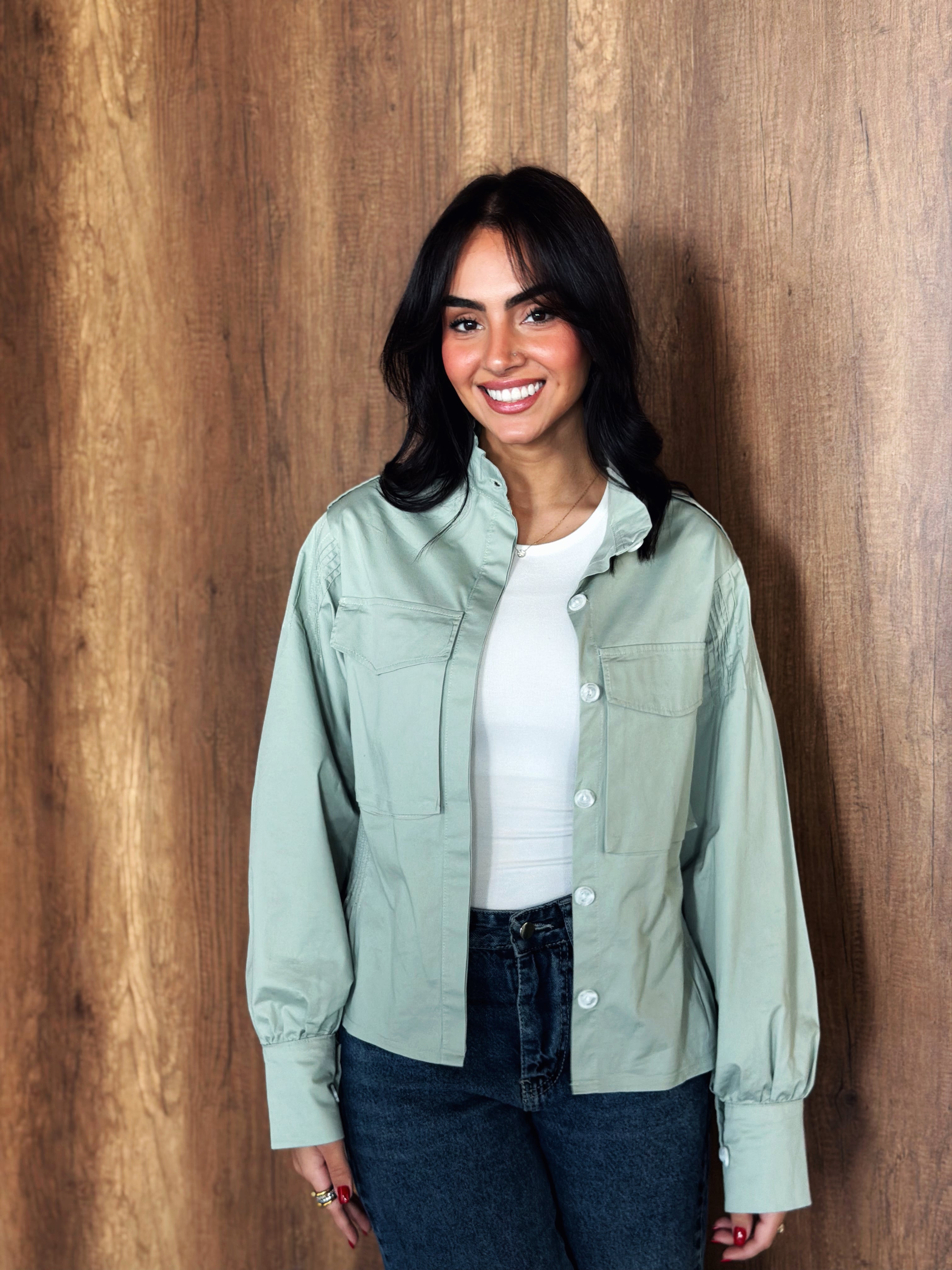 Pocket Shirt in Mint Green
