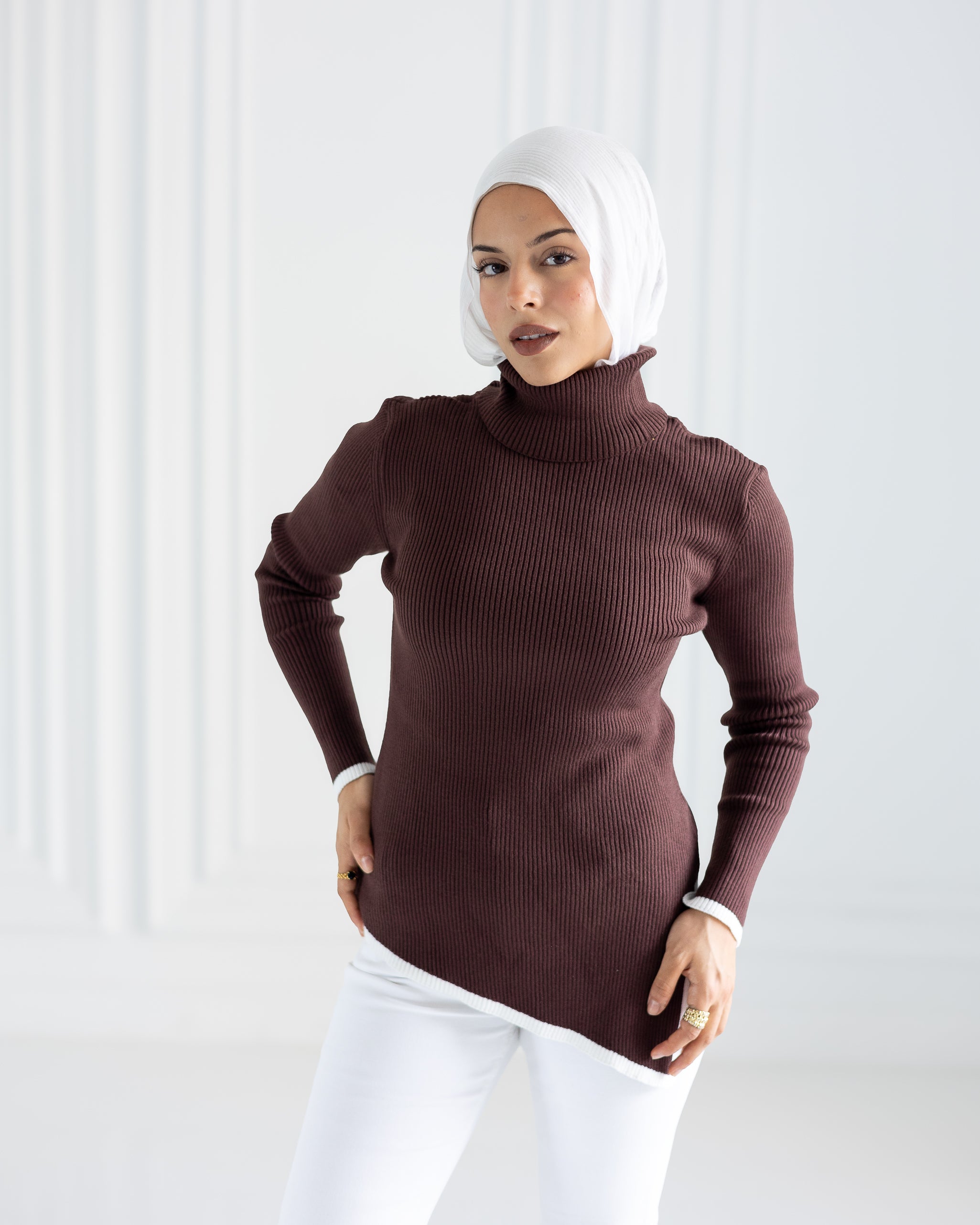 The Outline Pullover in Brown