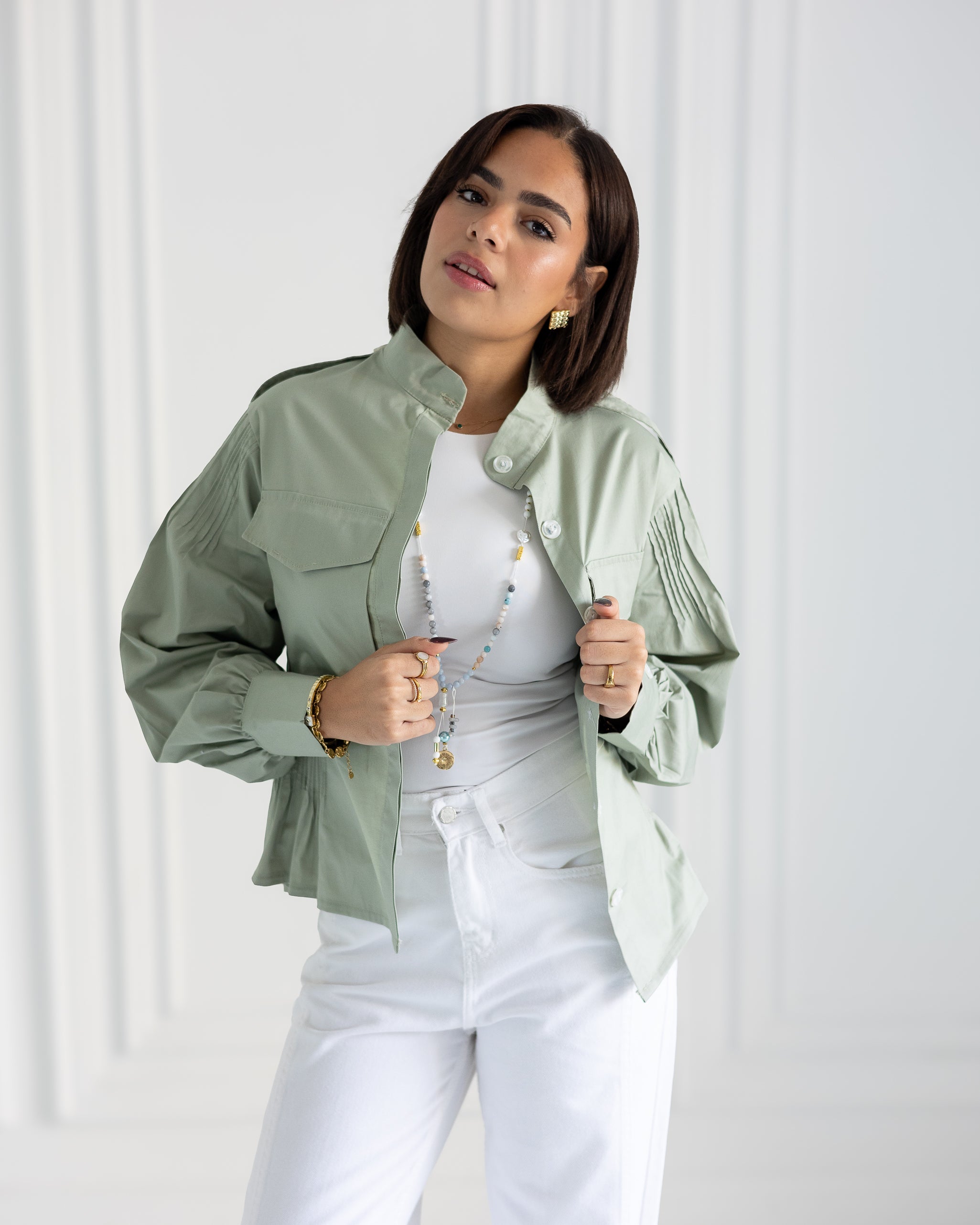 Pocket Shirt in Mint Green