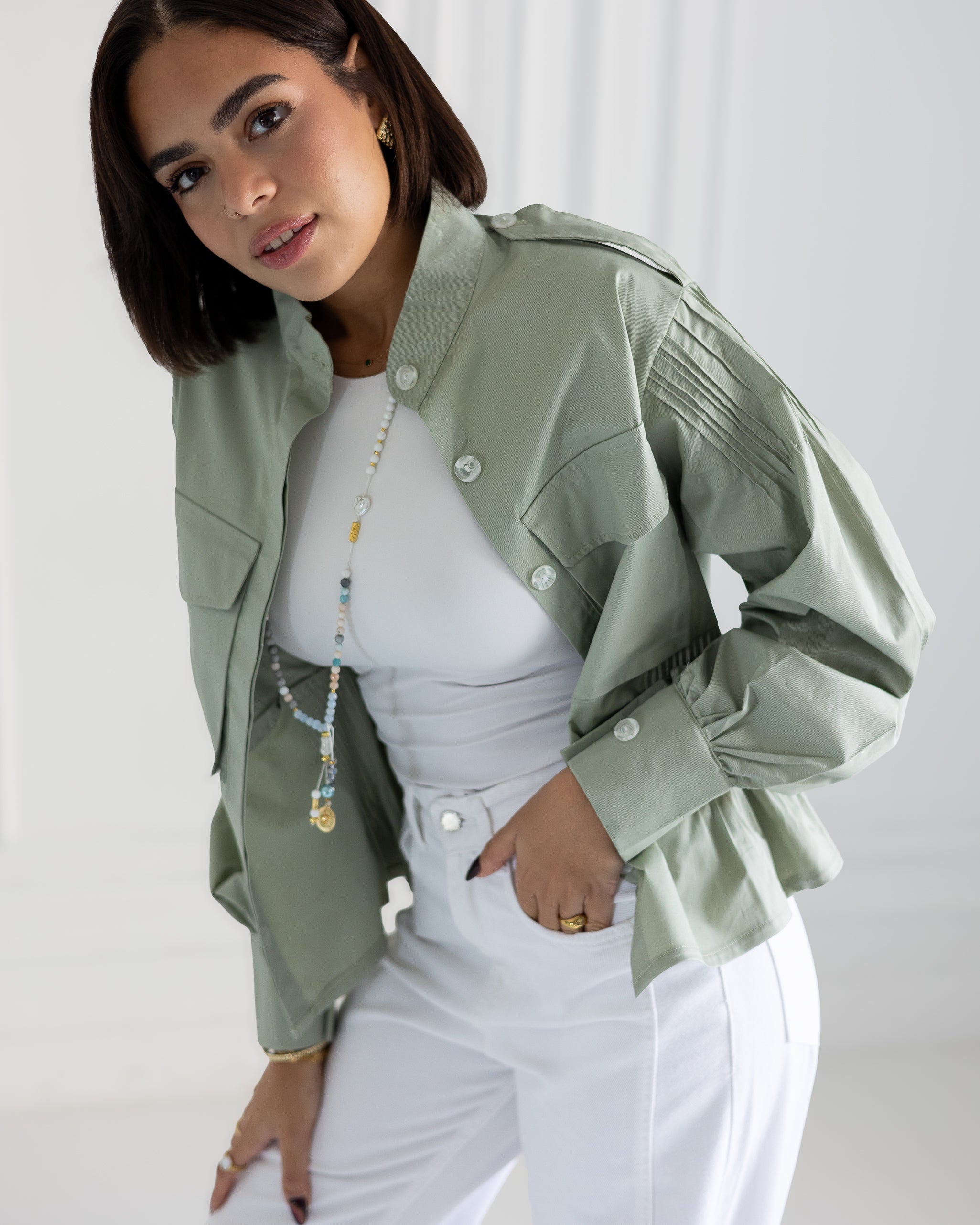 Pocket Shirt in Mint Green