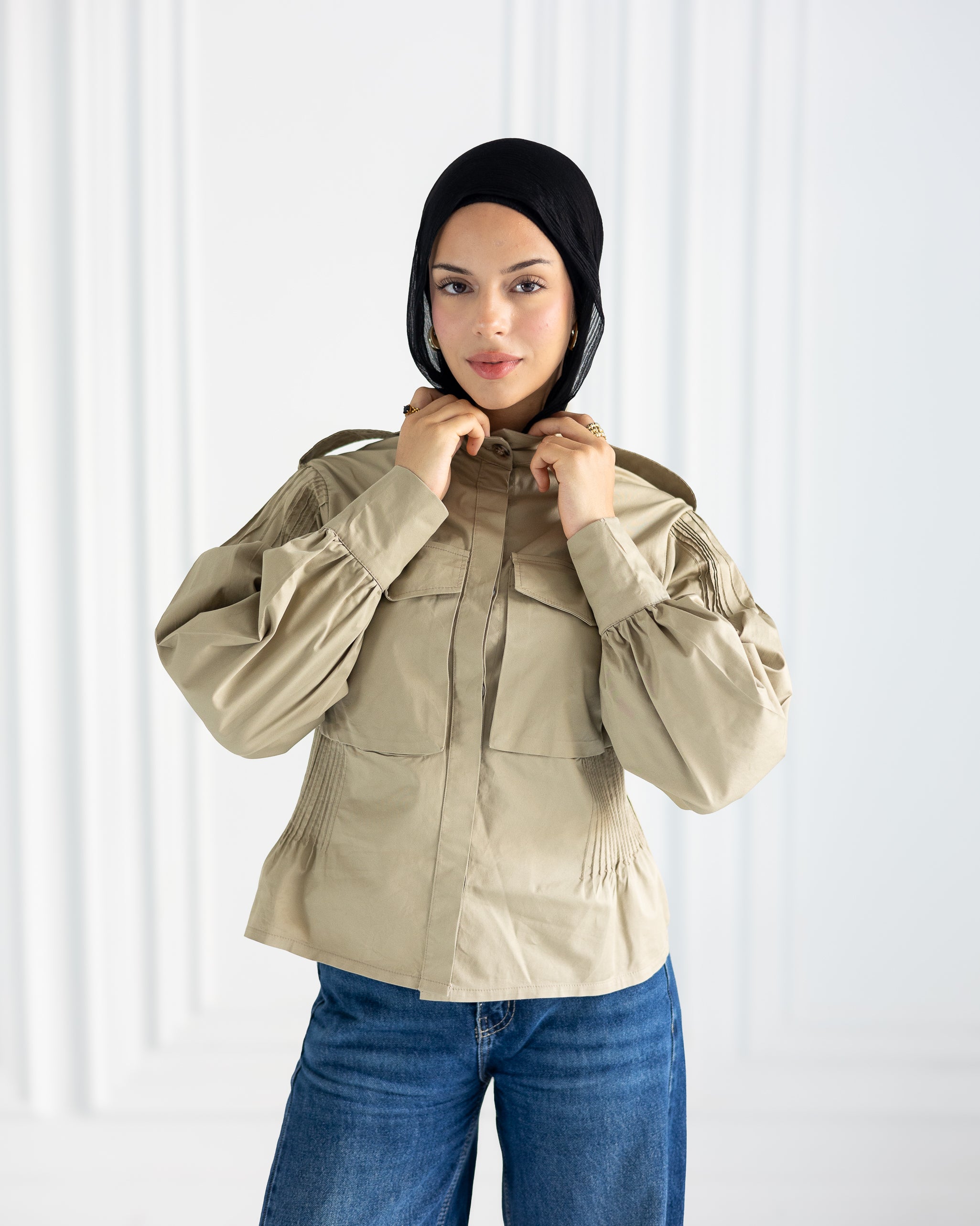 Pocket Shirt in Dark Beige