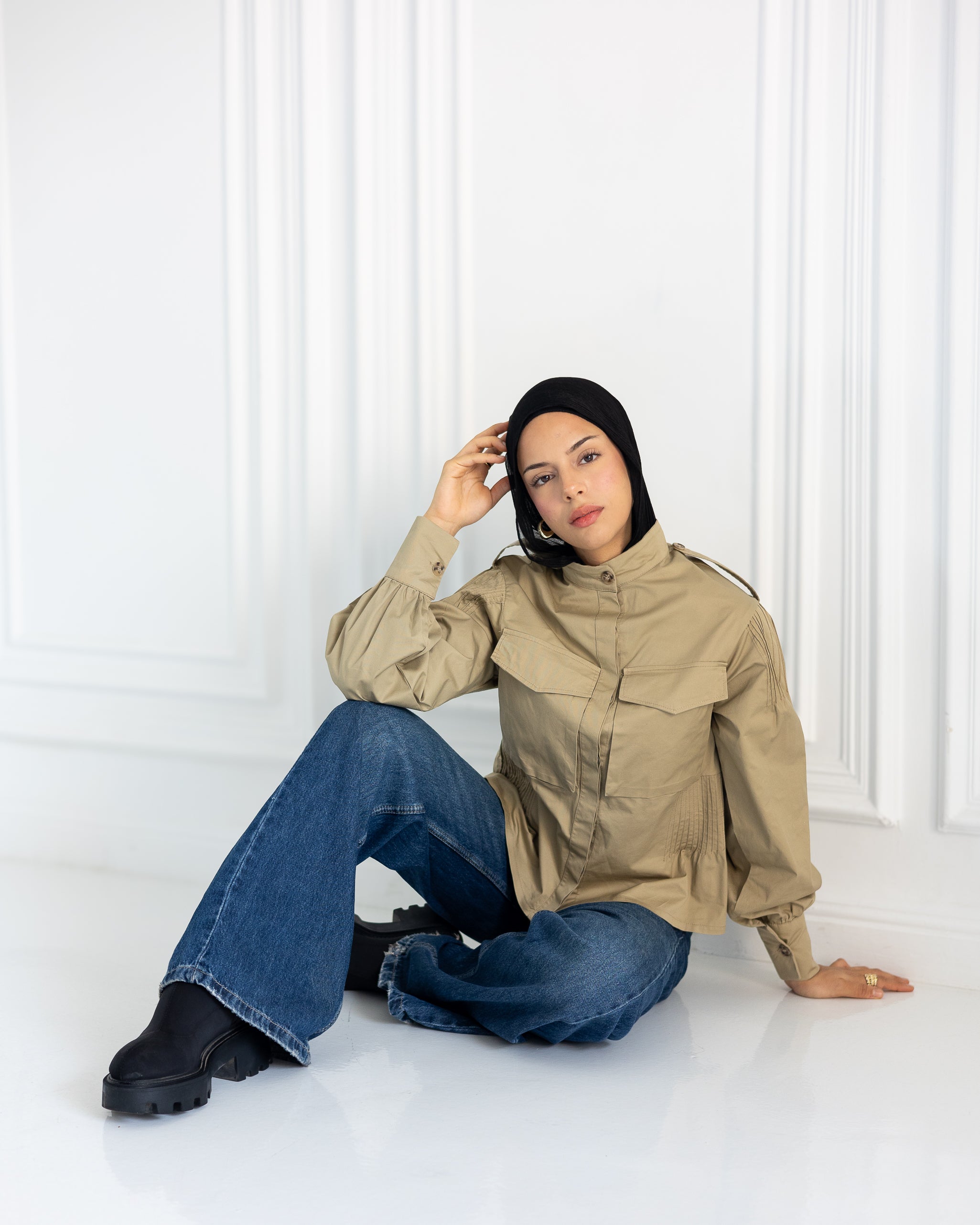 Pocket Shirt in Dark Beige